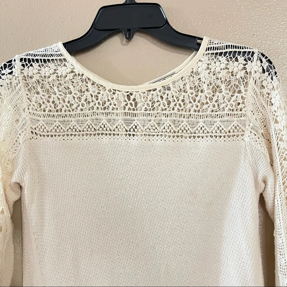 Lucky Brand Lace Yoke Sweater - Picture 4 of 8